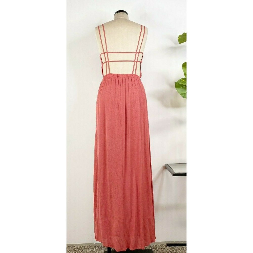Lulus Womens Lost In Paradise Maxi Dress Medium Pink Strappy Tank R63897 - Picture 4 of 9